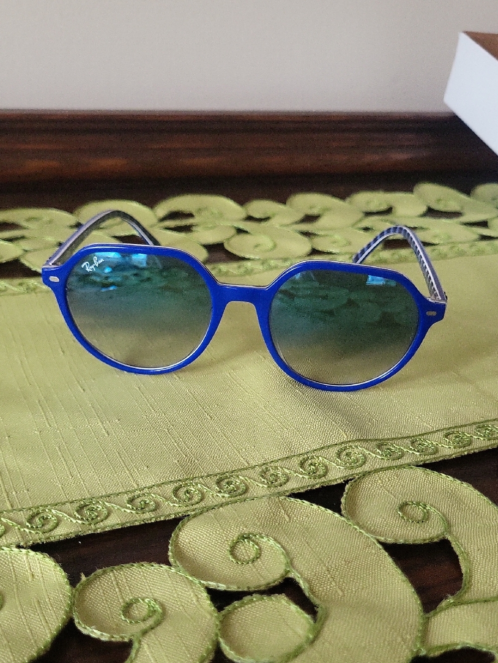 Ray-Ban Blue Frame Sunglasses with Blue Gradient Lenses